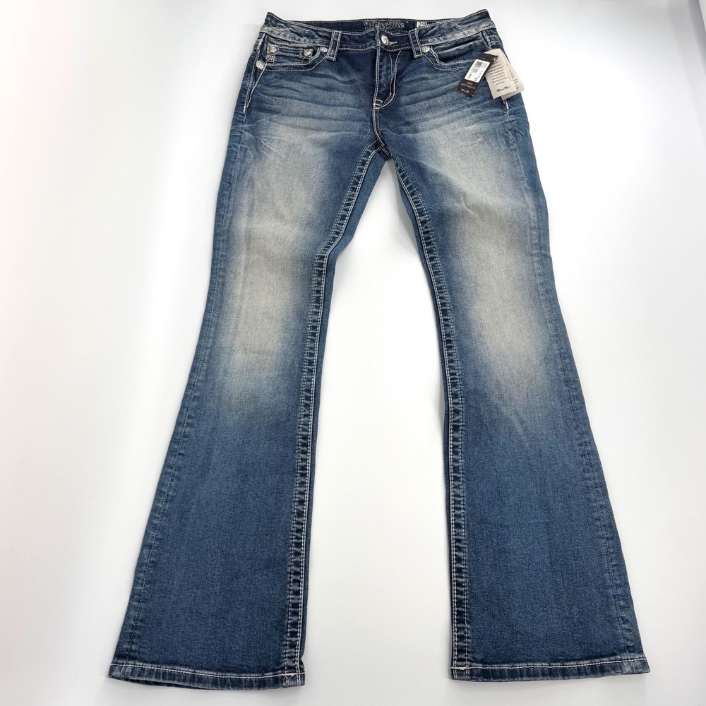 Miss Me Chloe Bootcut Jeans Women 29 Blue NEW Wing Embellished Sequin
